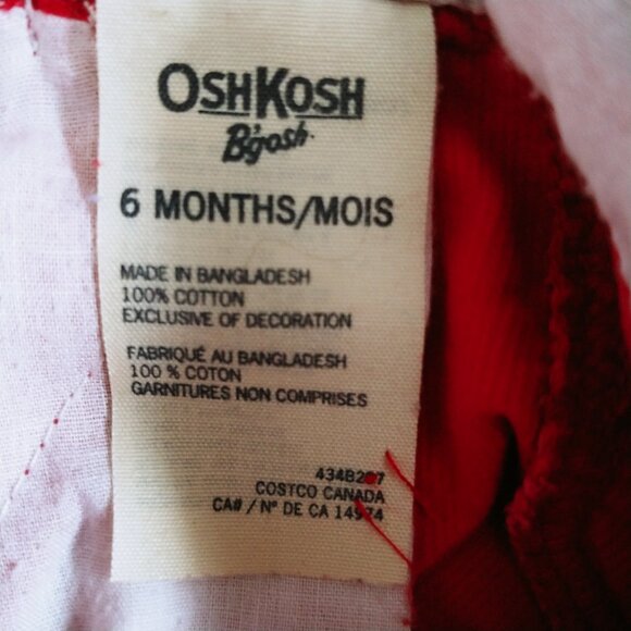 Oshkosh Red Lightweight Corduroy Overalls size 6 Months - Picture 7 of 9